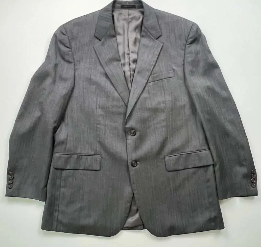 Lauren Ralph Lauren Men's Gray Two-Button Blazer Wool Jacket Size 42R